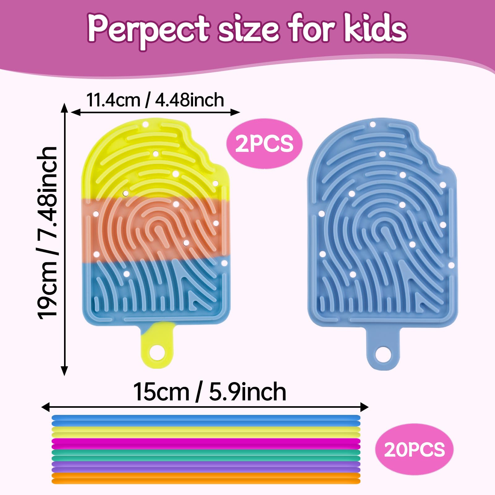 BMSQOFD 2 Pack Sensory Activity Board,Double-Side Silicone Fidget Toys for Stress Relief,Calming,Focus,ADHD and Autism - Image 2