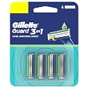 Gillette Guard 3in1 Shaving Blades for men – 4 cartridges (Pack of 4) | Smooth Shave | Aqua gel Lubrastrip | 3 Platinum Coated Blades | Flexi Head | good for Sensitive Skin gallery image
