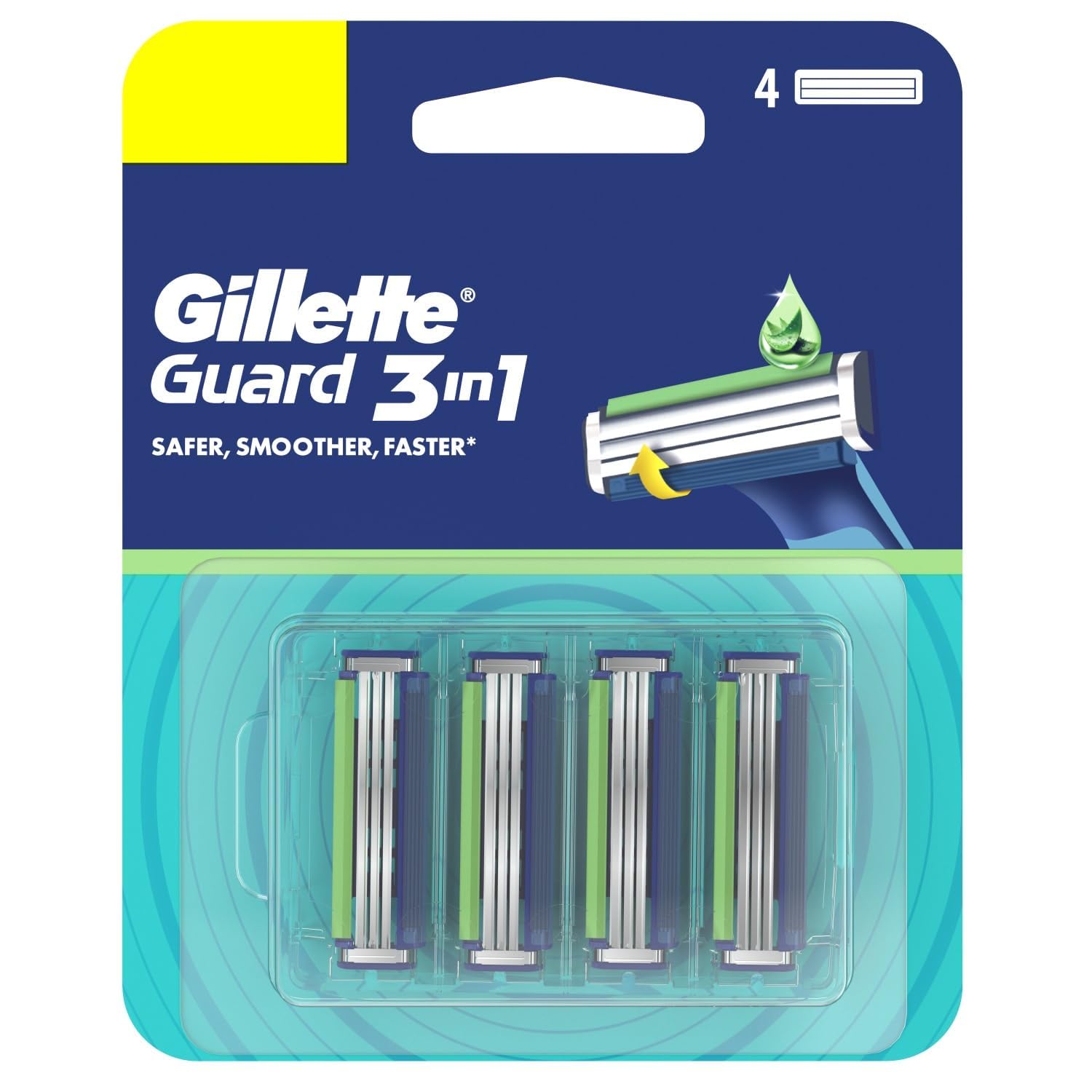 Gillette Guard 3in1 Shaving Blades for men – 4 cartridges (Pack of 4)-image-0