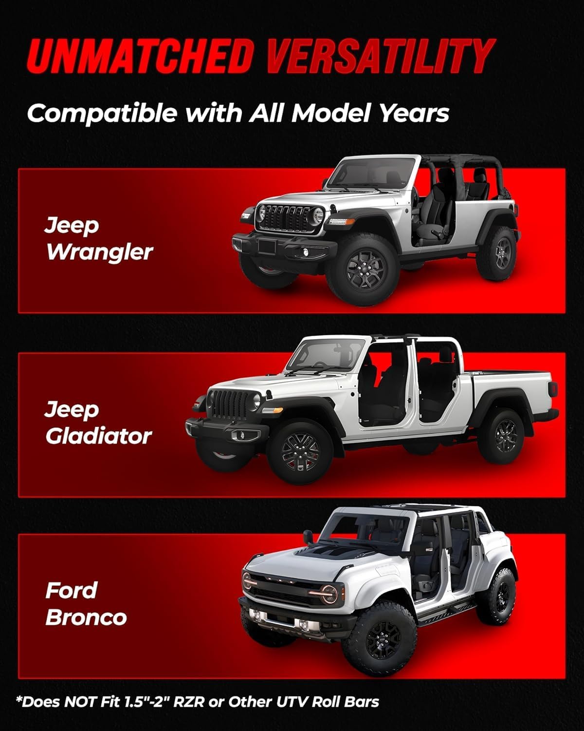 Badass Moto for Jeep Fire Extinguisher Mount. Offroad Roll Bar Extinguisher Holder. Off Road Vehicle Accessories Wrangler Camping Kit Gear. Fits 1965-2025 Jeep JL JK JKU TJ CJ JL Bronco - 2 Pack