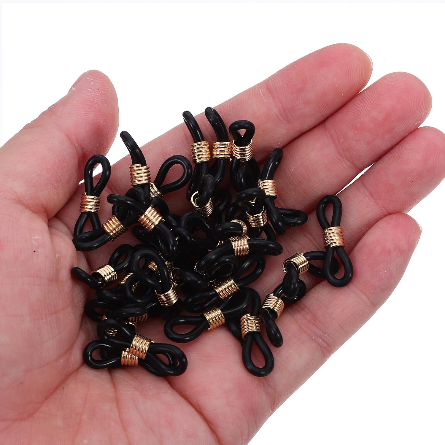 Alipis 300pcs Silicone Eyeglass Chain Connectors Non-slip Glasses Chain Ends Holder Accessories for Eyewear Retainer Strap Suitable for Reading and Safety Glasses