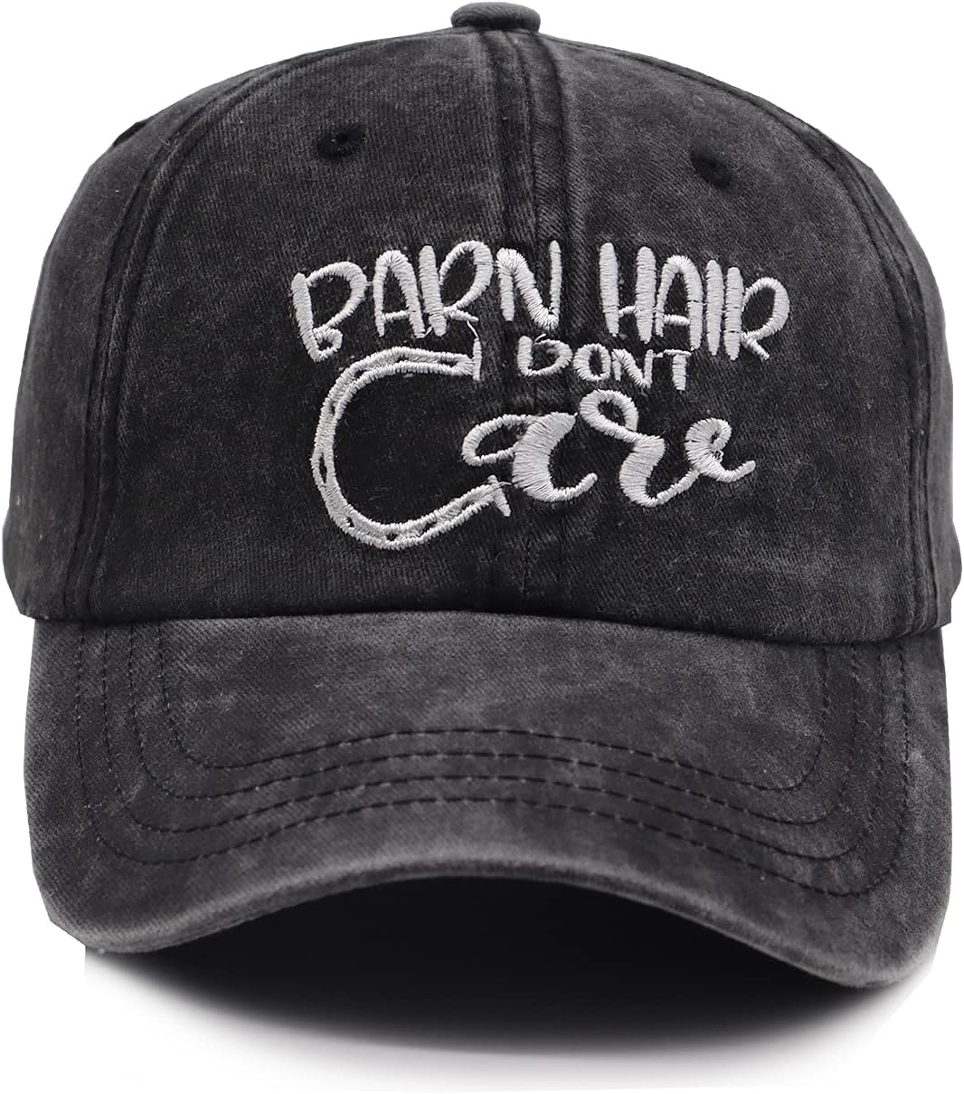 KKMKSHHG Barn Hair Don't Care Baseball Cap, Adjustable Vintage Cotton Denim Dad Hat for Women and Men