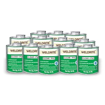 PVC Clear Solvent Cement - Pack of 12 Pieces (50ml)