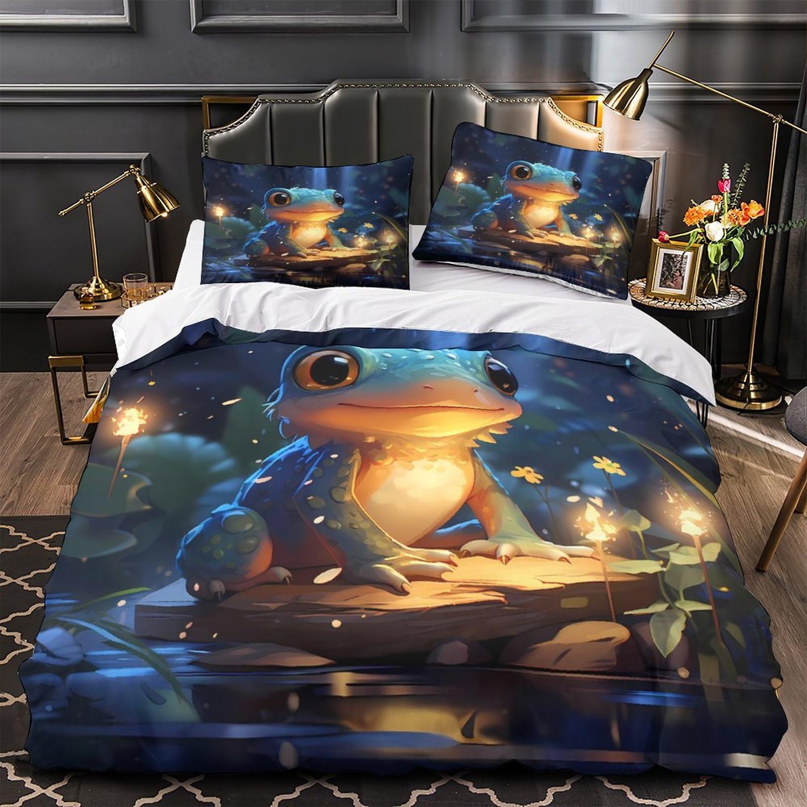 Housse de couette microfibre 260x220 cm effet 3D confortable super king