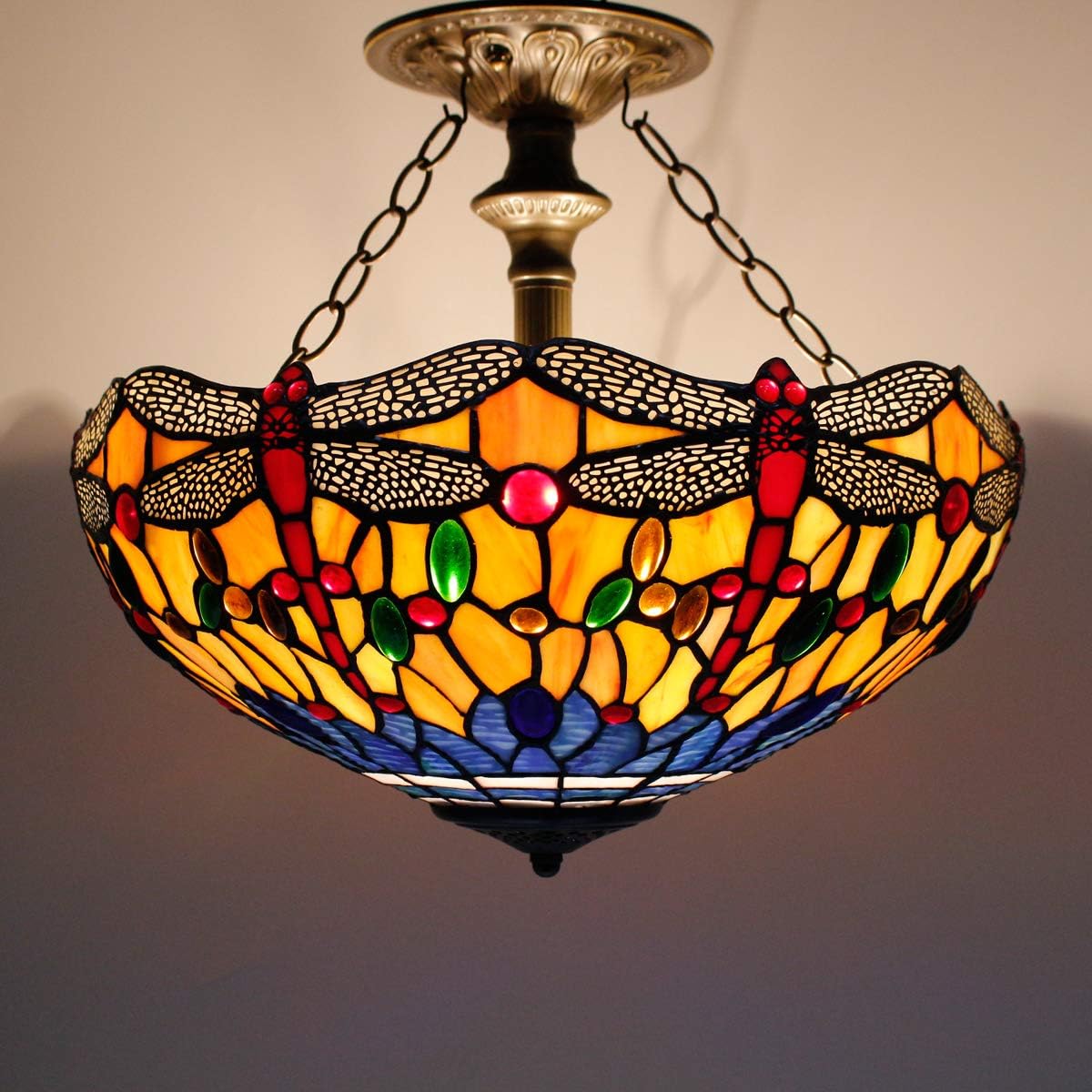 WERFACTORY Tiffany Dragonfly Ceiling Light Fixture Zambia Ubuy