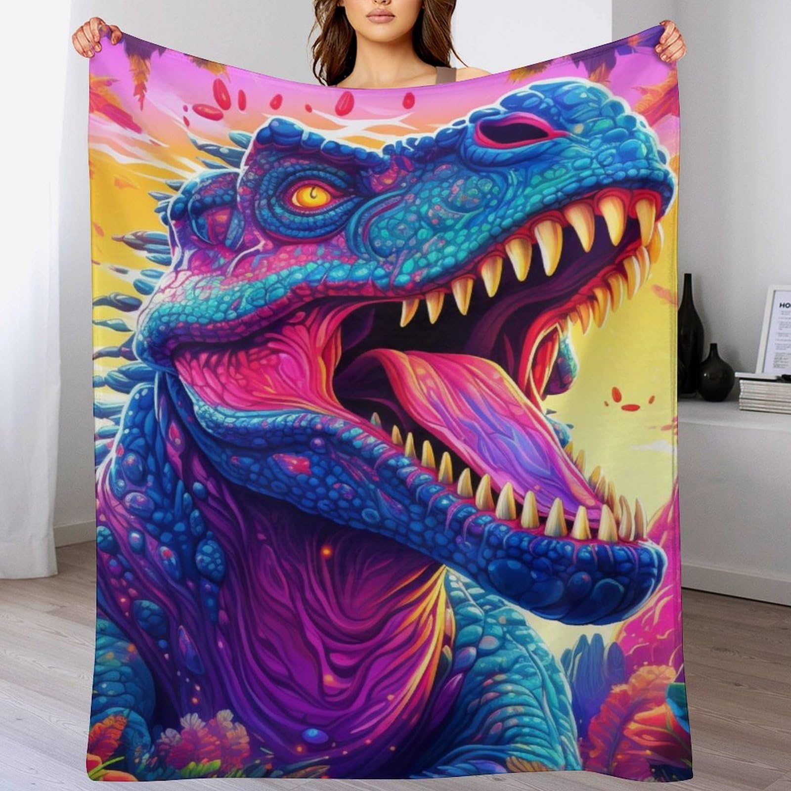 Plaid couverture dinosaure plaid lit et jeté de canapé résistant pour enfant