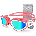 ZIONOR Swim Goggles, Upgraded G1 Polarized Swimming Goggles UV Protection Anti-fog Adjustable Strap for Men Women Adult Indoor or Outdoor (Polarized Light Mirror Gold Lens)