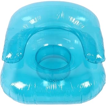 Transparent Ergonomic Inflatable Chair Inflatable PVC Sofa for Indoor Bedroom Balcony Outdoor Garden Pool Relaxation Blue Simple