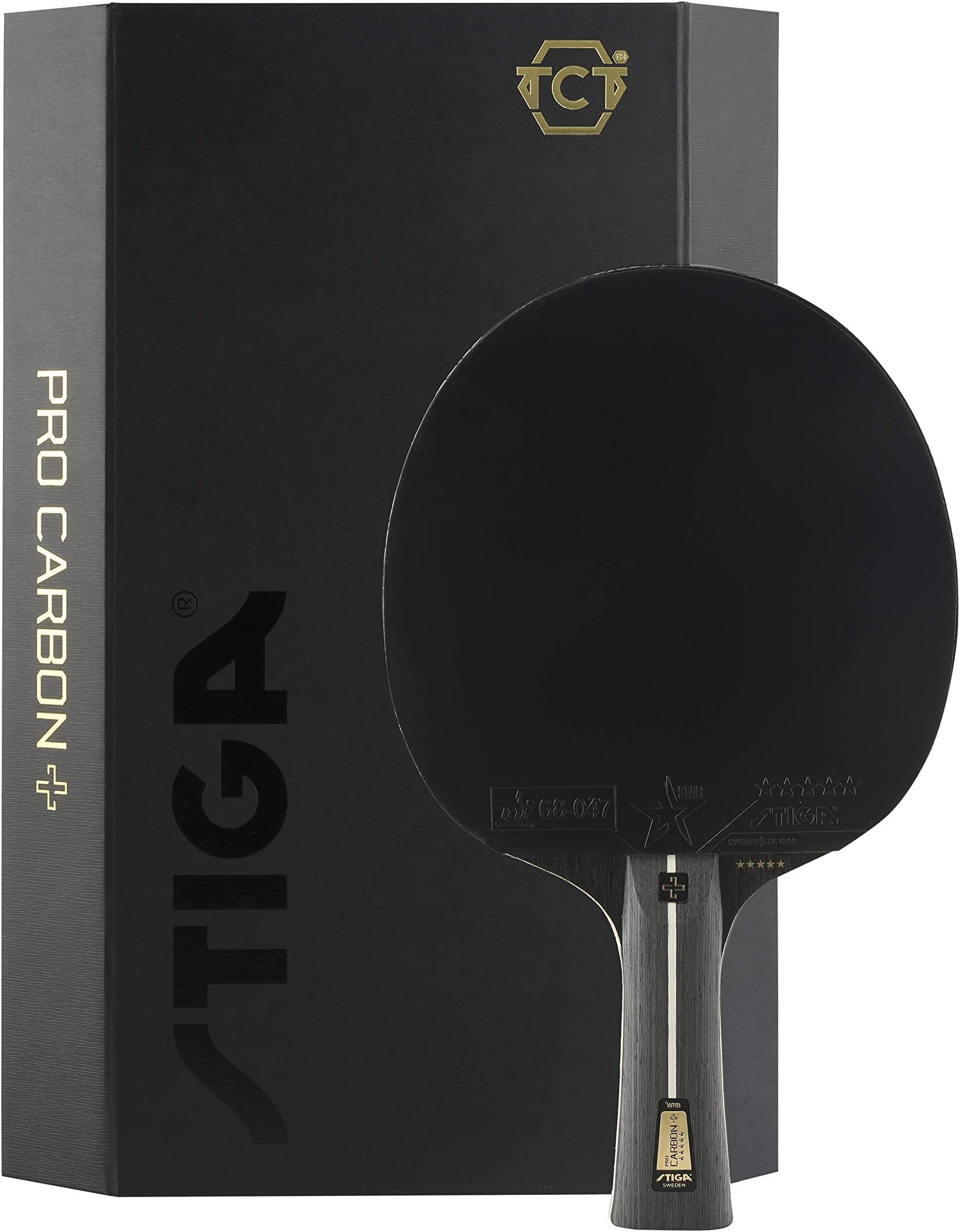 STIGA Pro Carbon + Table Tennis Bat for Advanced Offensive Competitive Players - ITTF Approved, Touch Carbon Technology - Enhanced Speed, Control and Comfort – Black/Red