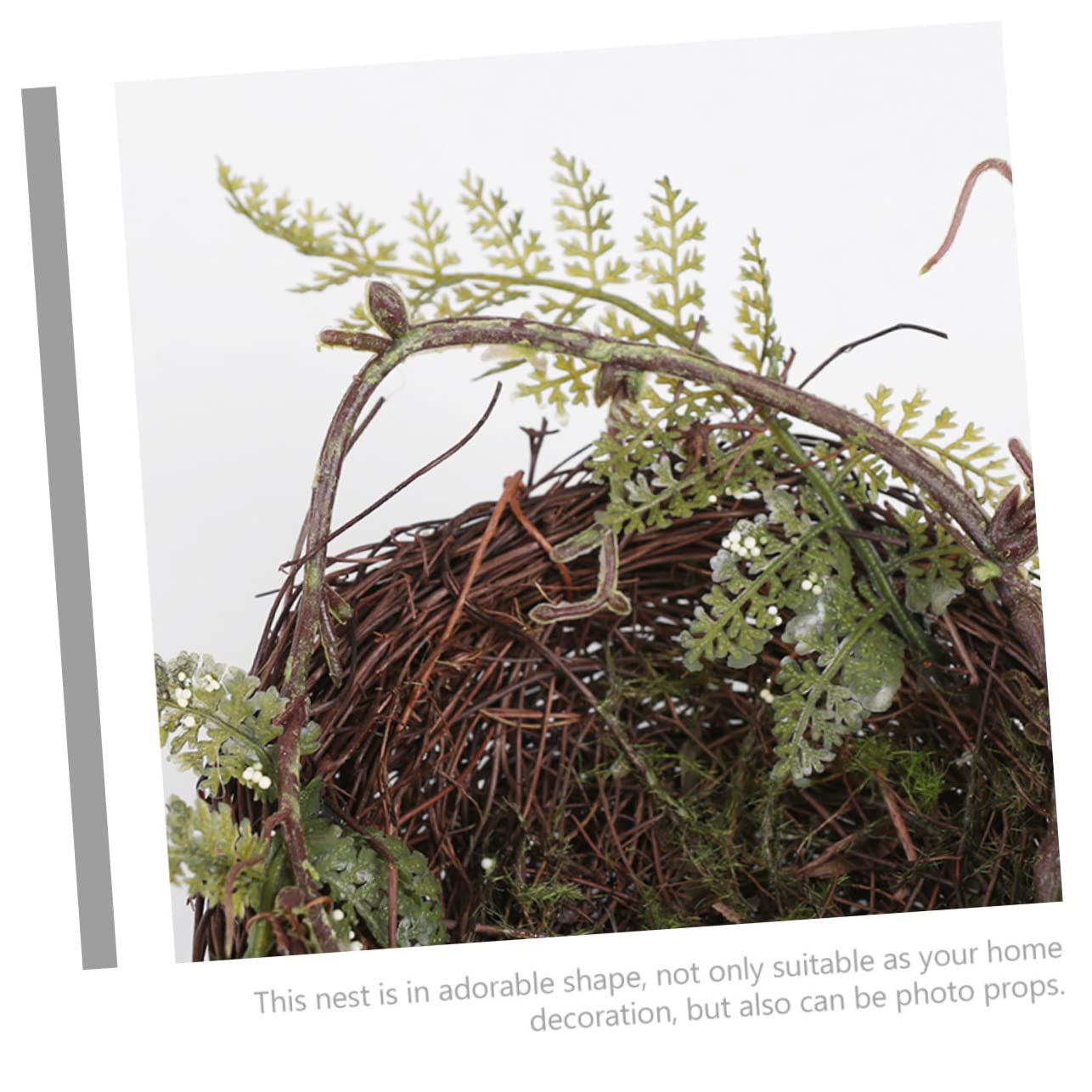ABOOFAN 4ensembles Set De Nids Oiseaux Rattan Artificiel Décorations pour Mariages Et Fêtes Accessoires De Jardin Nid avec Oiseaux Et