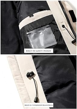 Men's Down Jacket Big Goose Autumn and Winter Thickened Coat Canada Style Warm Snow Coat (Color : Black, Size : L)