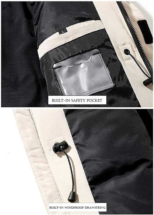 Men's Down Jacket Big Goose Autumn and Winter Thickened Coat Canada Style Warm Snow Coat (Color : Black, Size : L)