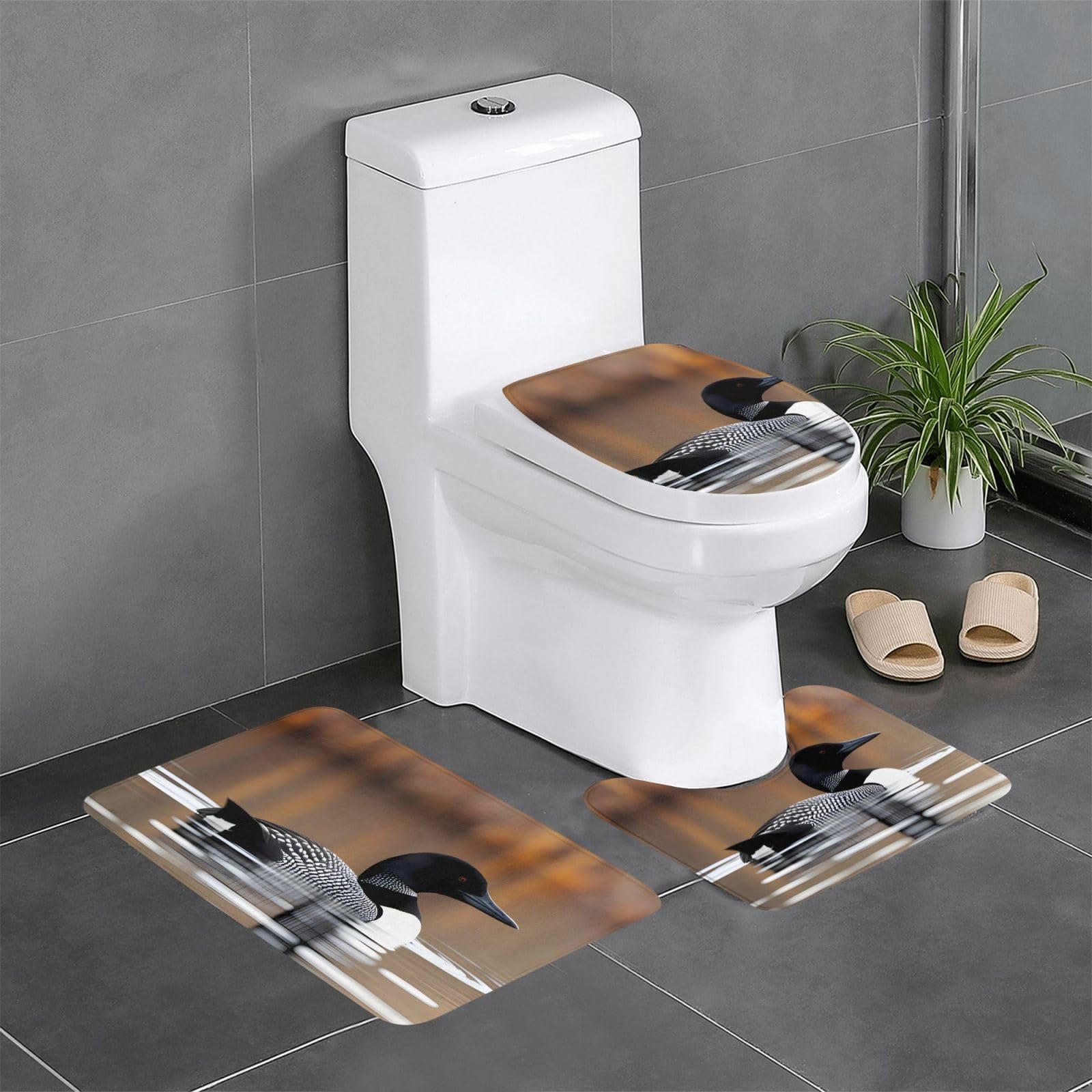 Tapis de bain antidérapants à séchage rapide : lot de 3 motif huard