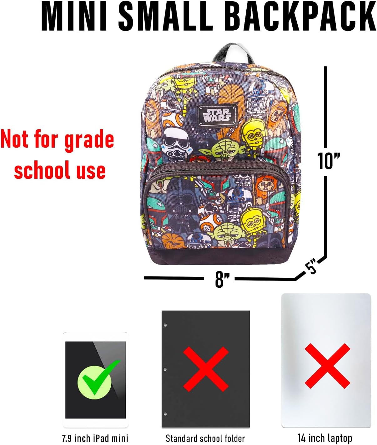 Fast Forward New York Star Wars Mini Backpack for Women -- Canvas Classic Purse Shoulder Bag Adults, Teens - Image 5