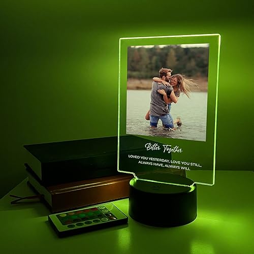 Miniatura 3 de MIRROR MANIA Custom Personalized Photo Picture LED Light Up Stand Home Décor Gift for Her Him Anniversary Wedding Couple Girlfriend Boyfriend