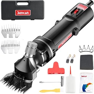 SENCAN Sheep Clippers, 750W Farm Livestock Grooming Kit for Equine, Goat, Pony, Cattle and Large Thick Coat Animals (6 speeds, with 2 Blades)