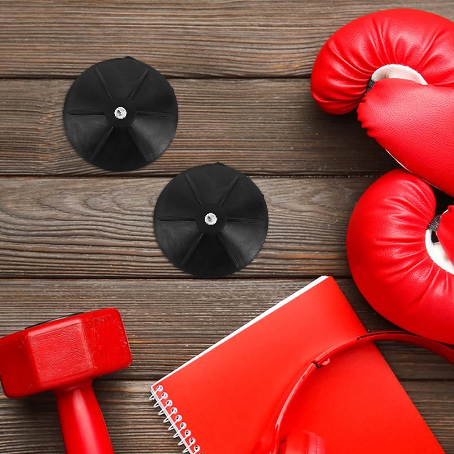FRCOLOR 6pcs Boxing Bag Suction Cup Base Replacement with M8 Heavy-Duty Rubber Suction Cups for Freestanding Punching Bag Stability in Boxing Training Equipment