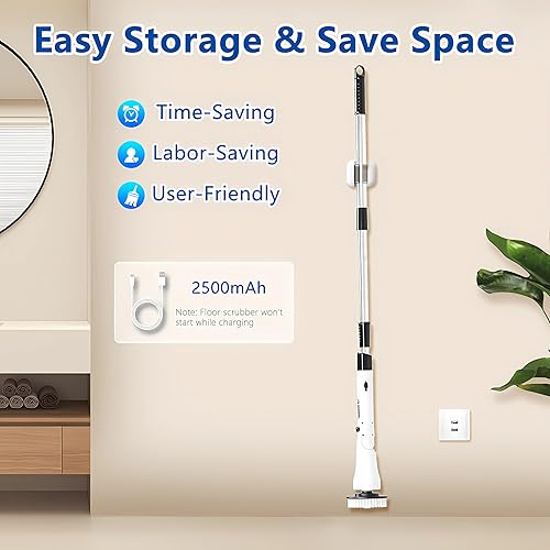 Miniatura 7 de Limpiador eléctrico giratorio Hillyfe para limpieza con 7 cabezales de cepillo reemplazables, IPX7 impermeable, 300400 RPM, 3 tamaños ajustables,