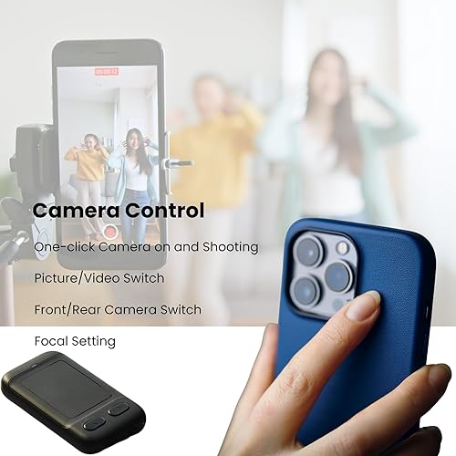 Vista 4 de CheerTok Air - Control remoto de desplazamiento TikTok, girador de páginas para Ebook Kindle, cámara inalámbrica Bluetooth, control remoto de Negro