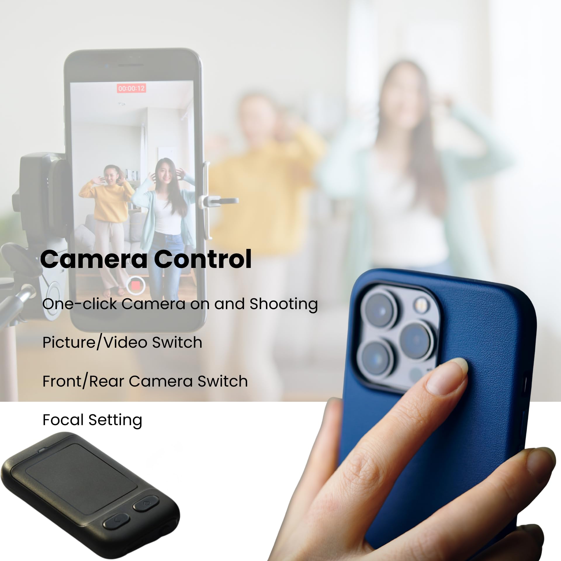 Cheerdots CheerTok Air TikTok - Mando a distancia con desplazamiento, control remoto Bluetooth para control de cámara, presentación Bluetooth, girador de páginas, disparador remoto inalámbrico para