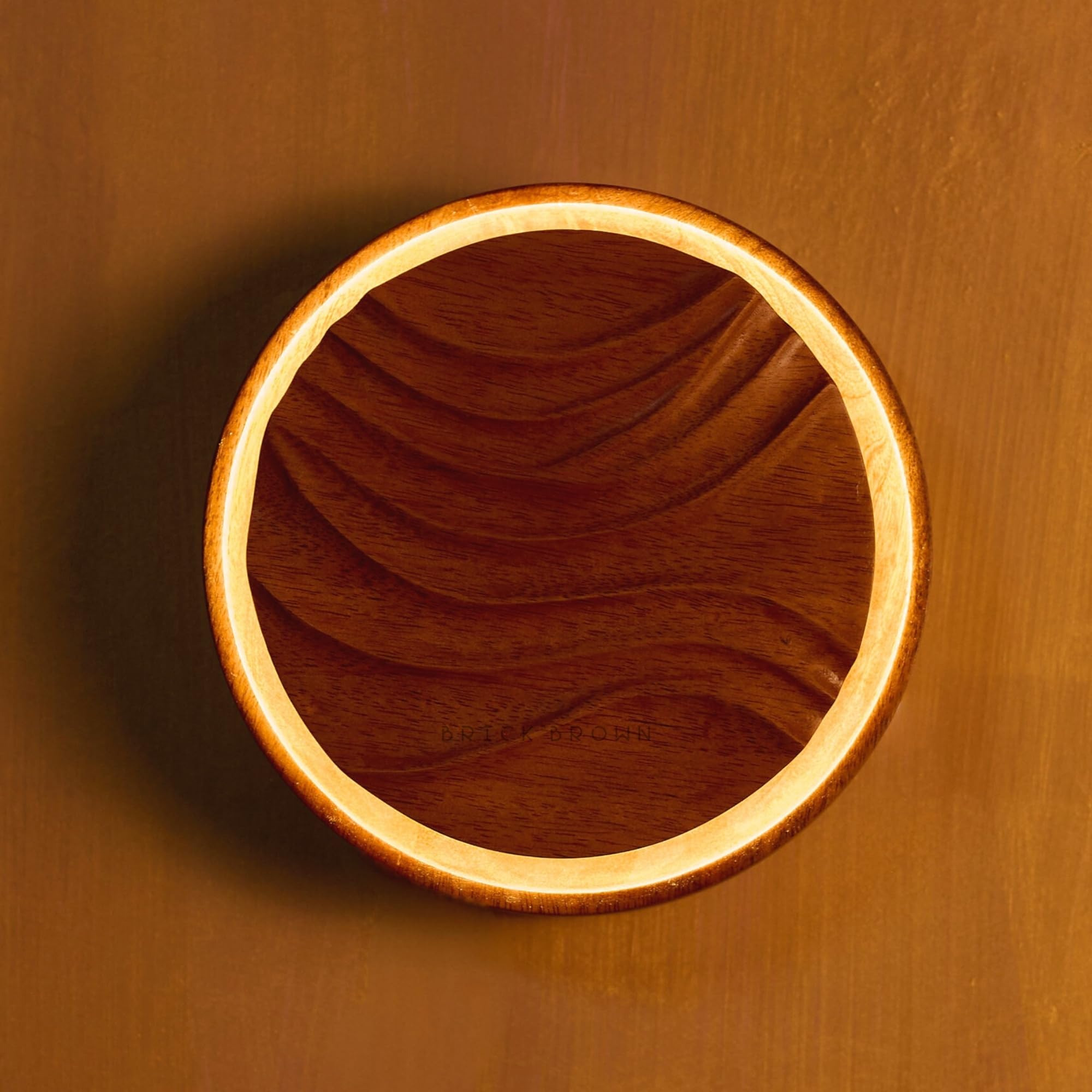 Brick Brown® Premium Sol Wood LED Wall Lamp |Wall Light with Warm White Glow | Handcrafted Round LED Wall Sconce for Living Room, Bedroom, Hallway & Home Décor | Indoor Ambient Wall-Mount Lighting-image-32