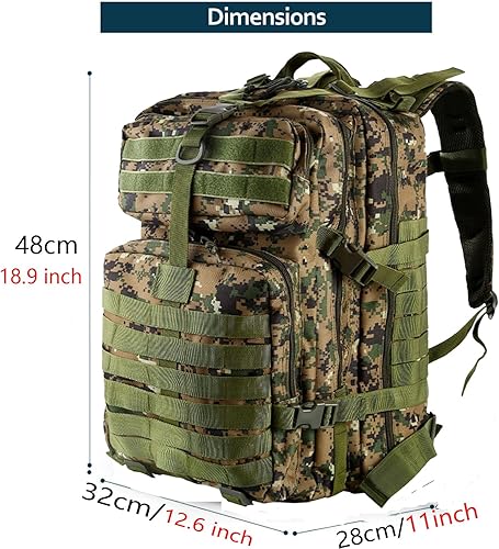 Miniatura 9 de Thuram Mochila de caza de pesca resistente al agua de nylon resistente al aire libre de 50L mochilas militares tácticas deportes camping senderismo