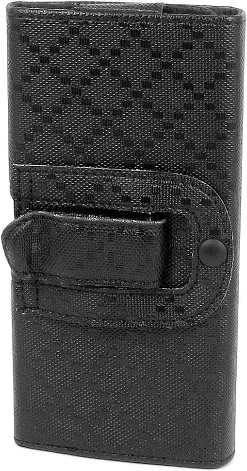 Ruilogod Flip Faux Leather Pouch Black + Protective Film for 6