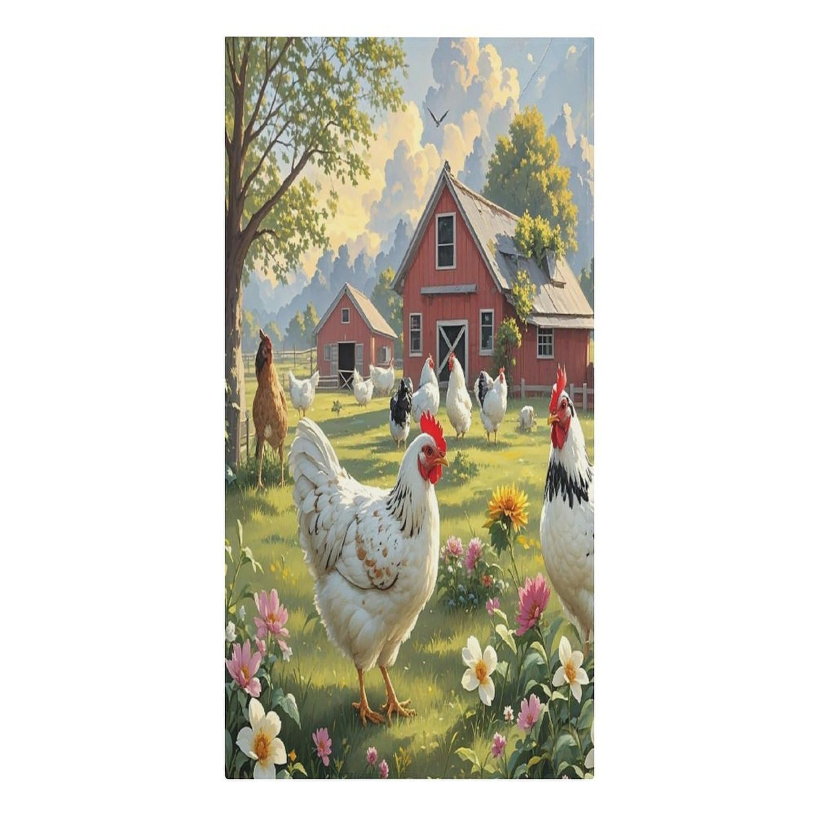 FekiLoot Chickens and Farm Towels Lightweight Thin Beach Towel Classic Soft Large Pool Towel Highly Absorbent Sand Free Bath Towels Travel Blanket for Vacation Essentials Adult Gift 30" X 61"