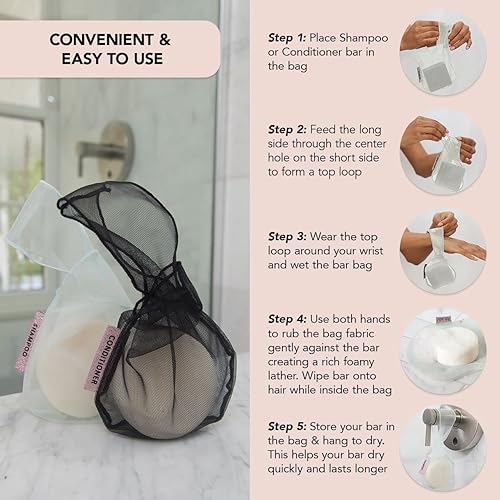 Miniatura 8 de Kitsch Barra de champú de árbol de té y menta y botella gratis bolsa de jabón de belleza con descuento