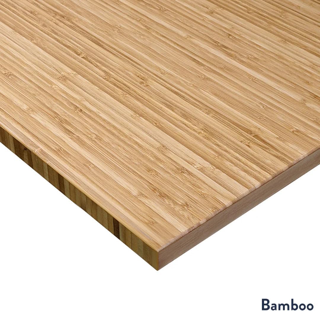 Desky Dual Light Bamboo Desk - 80 x 30 inches, Electric Standing Workstation with Dual Motors, 3-Stage Height Adjustment & 4 Presets – Ergonomic One-Piece Wood Top - Bamboo