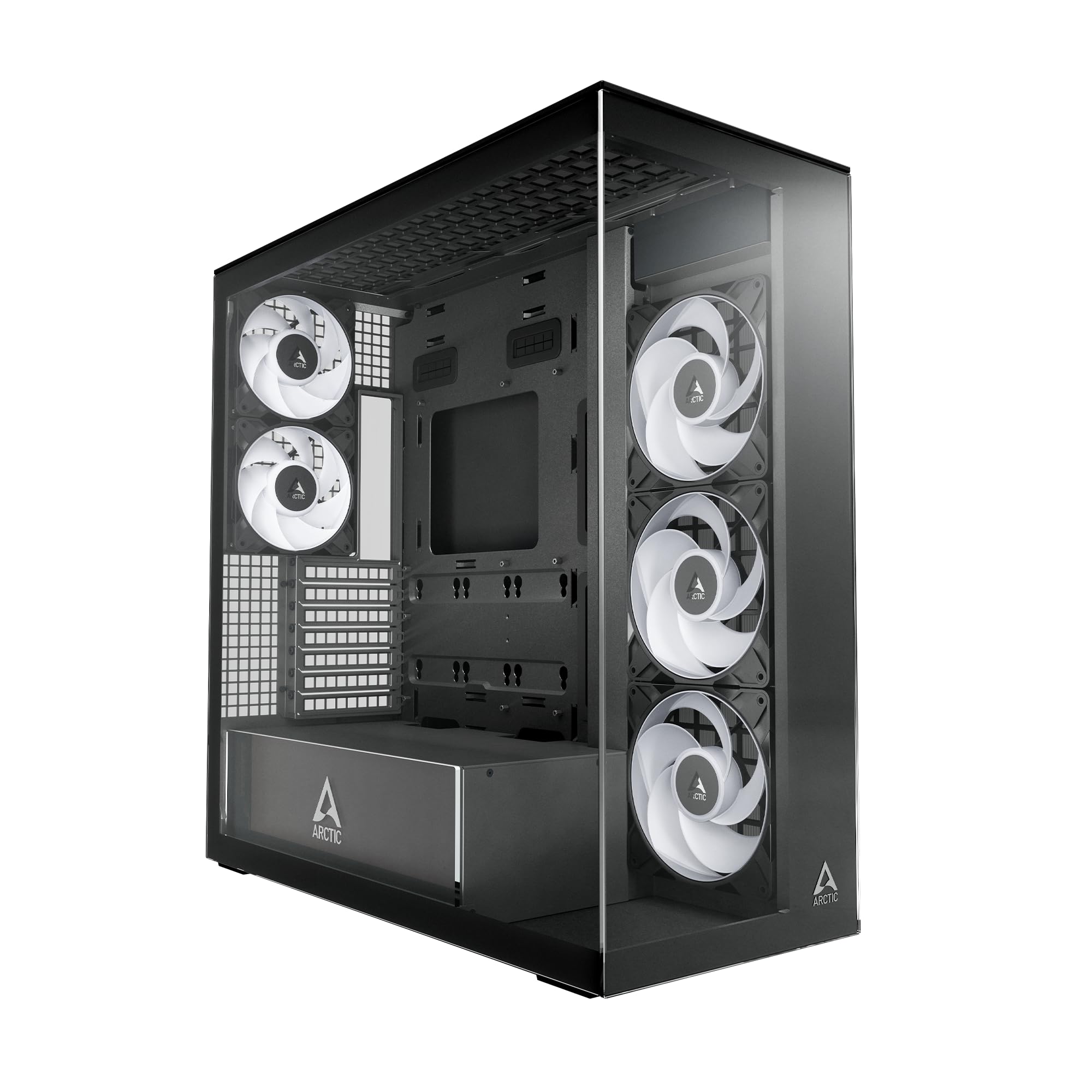 ARCTIC Xtender Black (Clear Glass) - Case per PC,