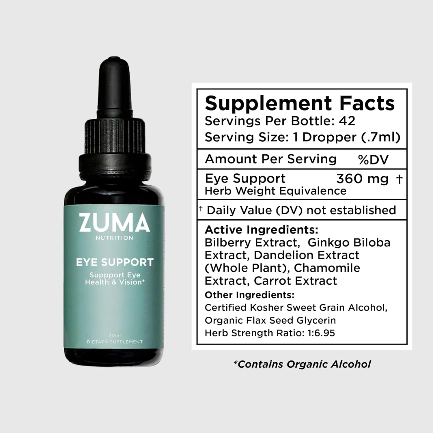 Zuma Nutrition Eye Tonic for Support - Liquid Tincture