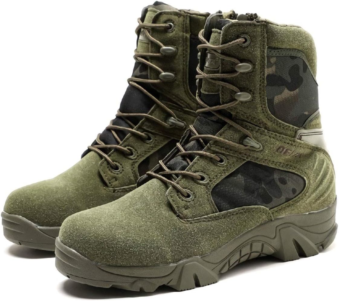 – LiliChan Men's Tactical Boots Delta Side Zip Military Work 8 Inch Army Shoes