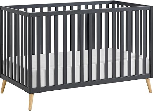 Oxford Baby Cozy Nest Convertible Island Crib, Midnight Slate/Natural