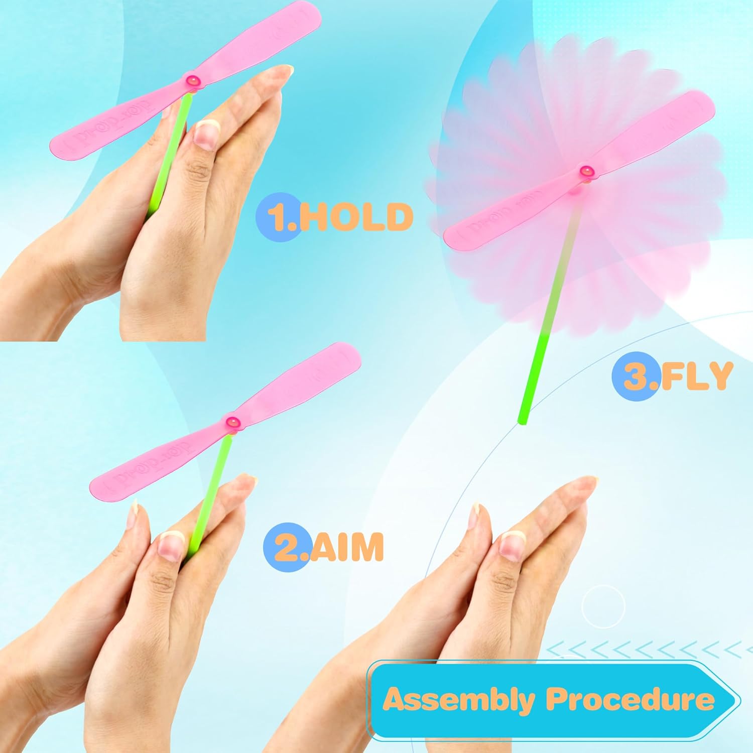 Zuxbolf 50 Pièces Jouet Volant Libellule, Hélicoptère Volant