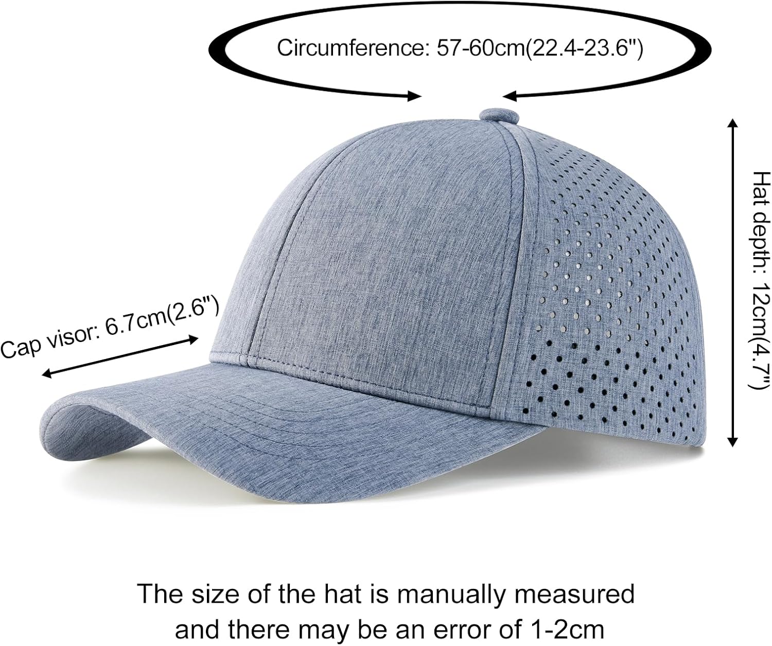 VOBOOM Men Snapback Trucker Hat, Baseball Cap for Breathable Side Laser Cut Holes - Image 6