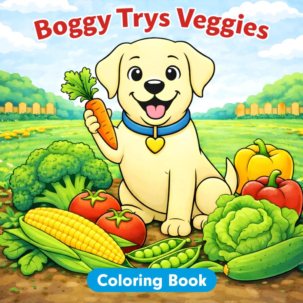 Vegetable Coloring Book for Kids: Boggy Try's Veggies | Fun Early Learning Food Adventure: Early Learning Vegetable Coloring Pages to Encourage ... Eaters (Boggy’s Adventures Coloring Books)