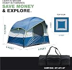 Tente de camping universelle NEH pour SUV - Capacité de couchage jusqu'à 8 personnes, comprend une toile de pluie et un sac de rangement - Tente de voiture, tente de hayon, tente de glamping - 8'L x 8'W x 7,2'H gris et bleu