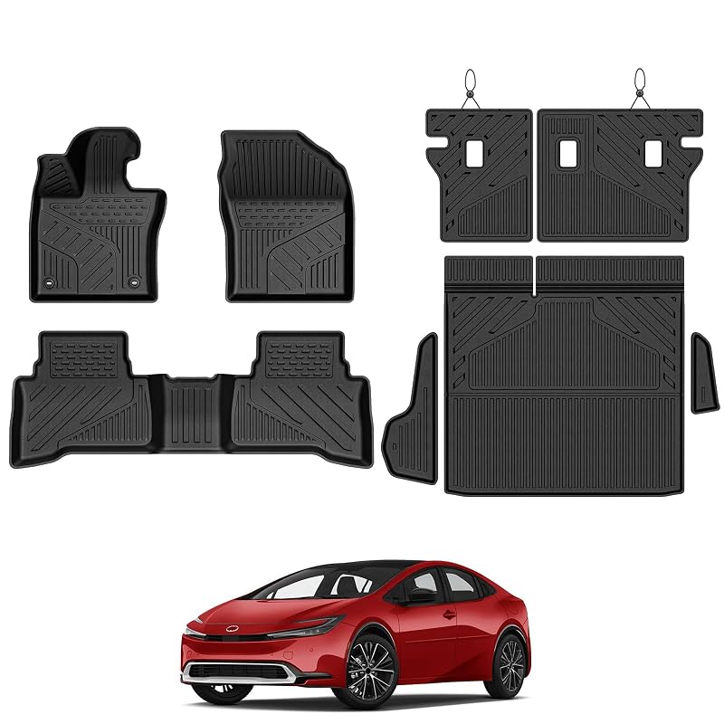Kit de tapetes automotivos em TPE GALVAGNITE para Toyota Prius 2023–2027, exceto versão LE, com tapete de porta-malas e protetores de encosto