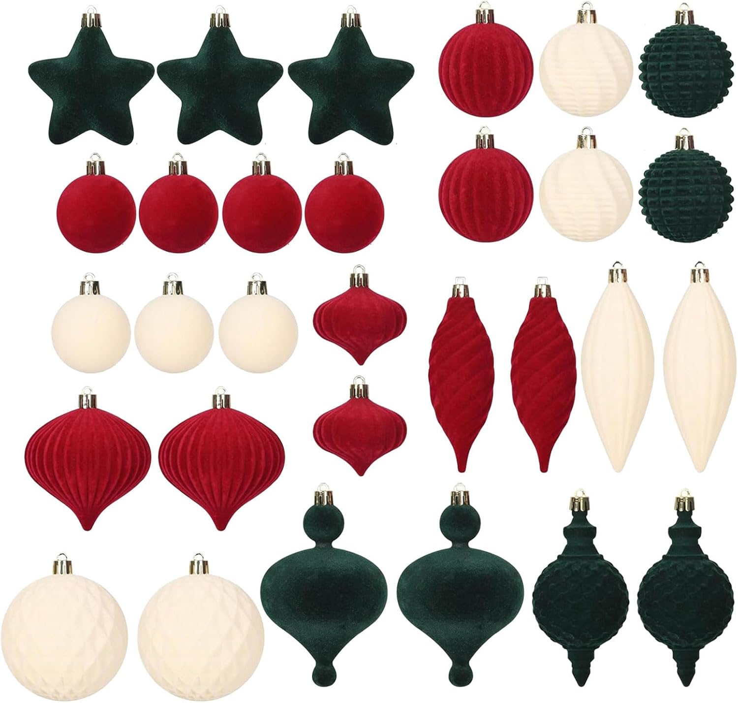 30PCS Velutinous Touch Christmas Ornamentation Strong Substance Decorative Suspended Globes for Cyclical Display Modern Christmas Tree Intonation