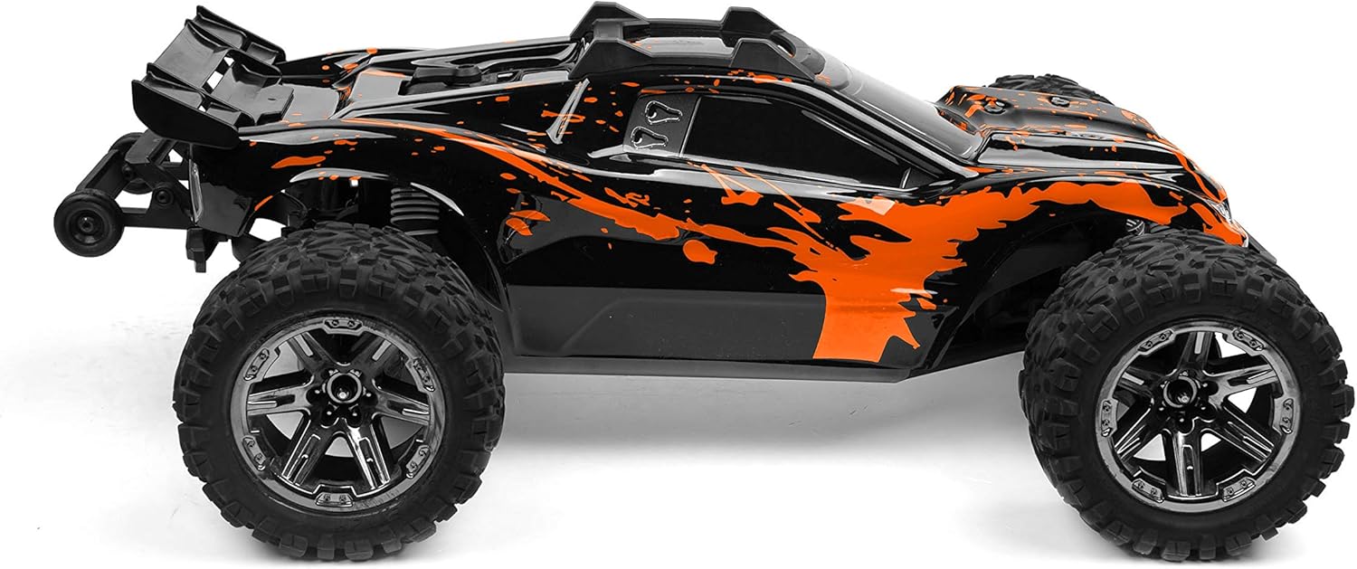 SummitLink Custom Body Muddy Orange Over Black Style Compatible for Rustler 4X4, Rustler BL-2S, Rustler 4x4 Ultimate 1/10 Scale RC Car or Truck (Truck not Included) R4-BR-02