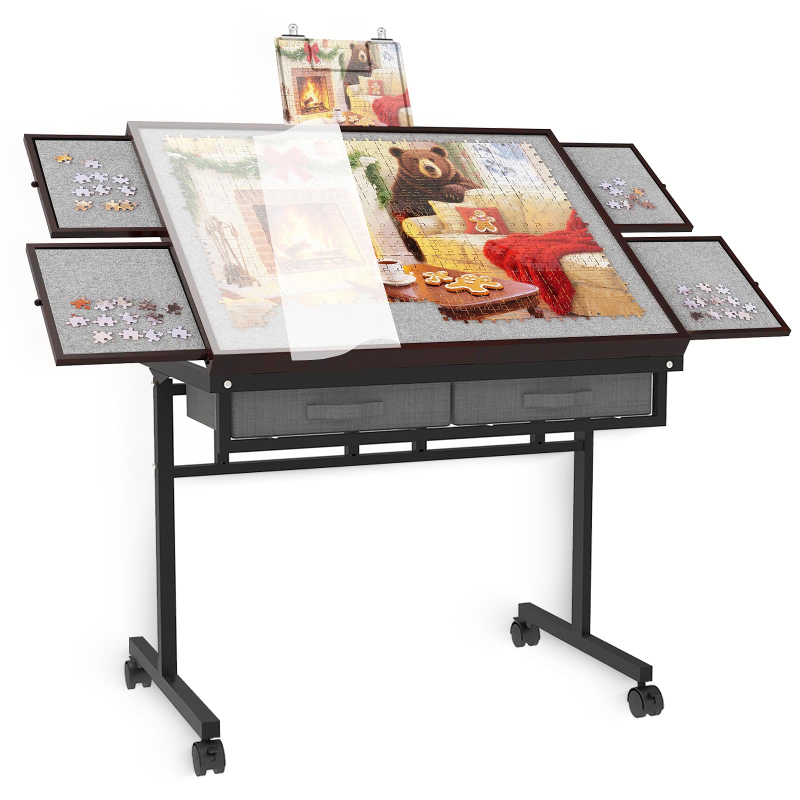 Amazon.com: RAGOZONERY Puzzle Table with Drawers&Extra Storage