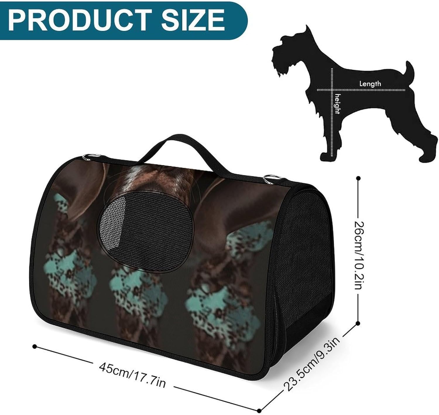 Pet Handbags, Shorthaired Pointer in Glasses Printed Pet Handbags,folding Pet Bags,new Pet Handbags,universal Pet Handbags, 45X26X23.5cm