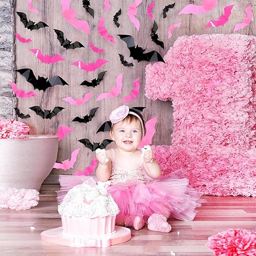 Miniatura 4 de 24 calcomanías de pared de murciélagos de Halloween 3D, calcomanías de decoración de murciélagos extraíbles, calcomanías de decoración de