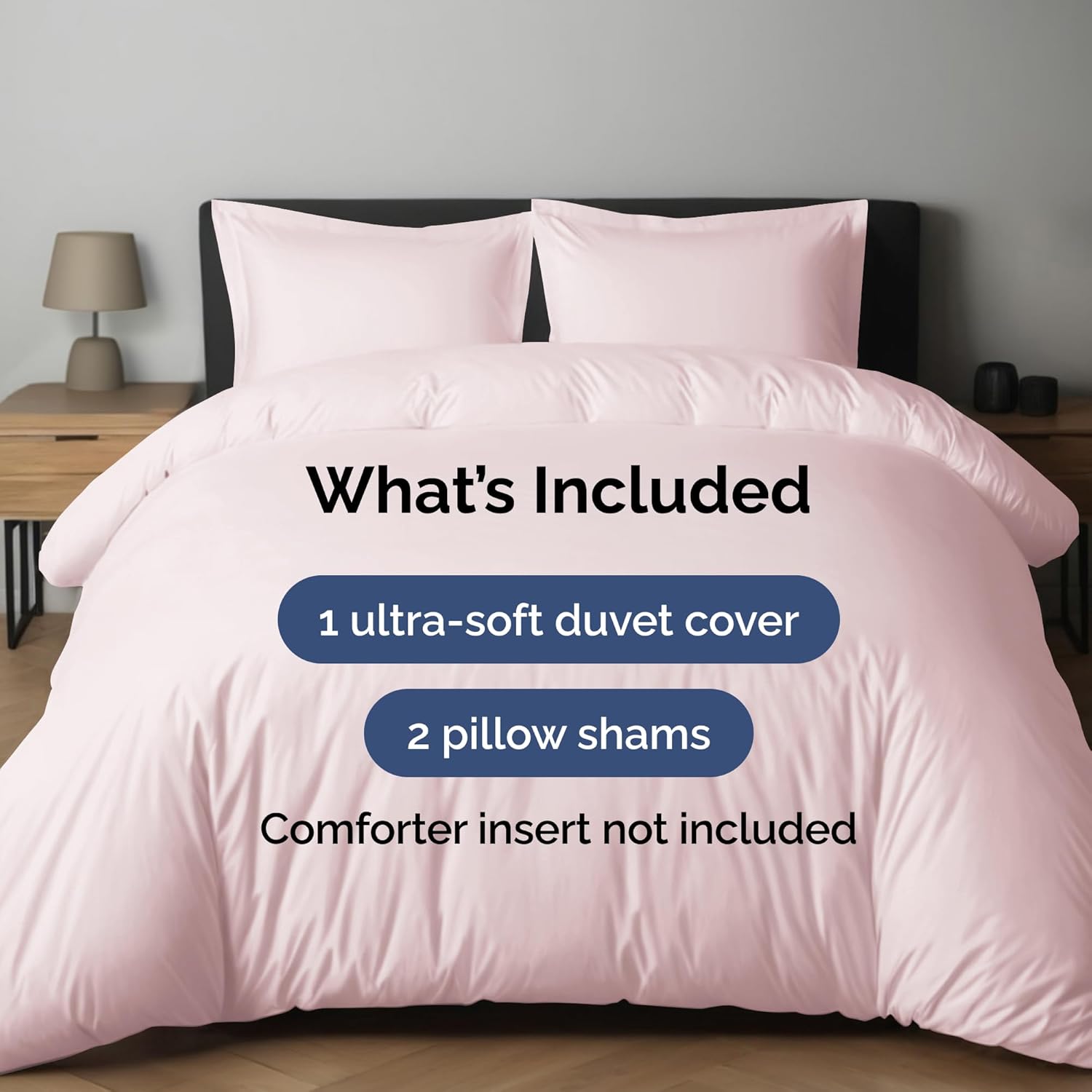 Duvet Cover Full Size Set - Extra Soft Full Duvet Cover 80" x 90" with 2 Pillow Shams - Hotel Luxury, Easy Care & Fade Free with Zipper Closures & Ties - All Season, Comfy & Breathable (Lavender Pink)