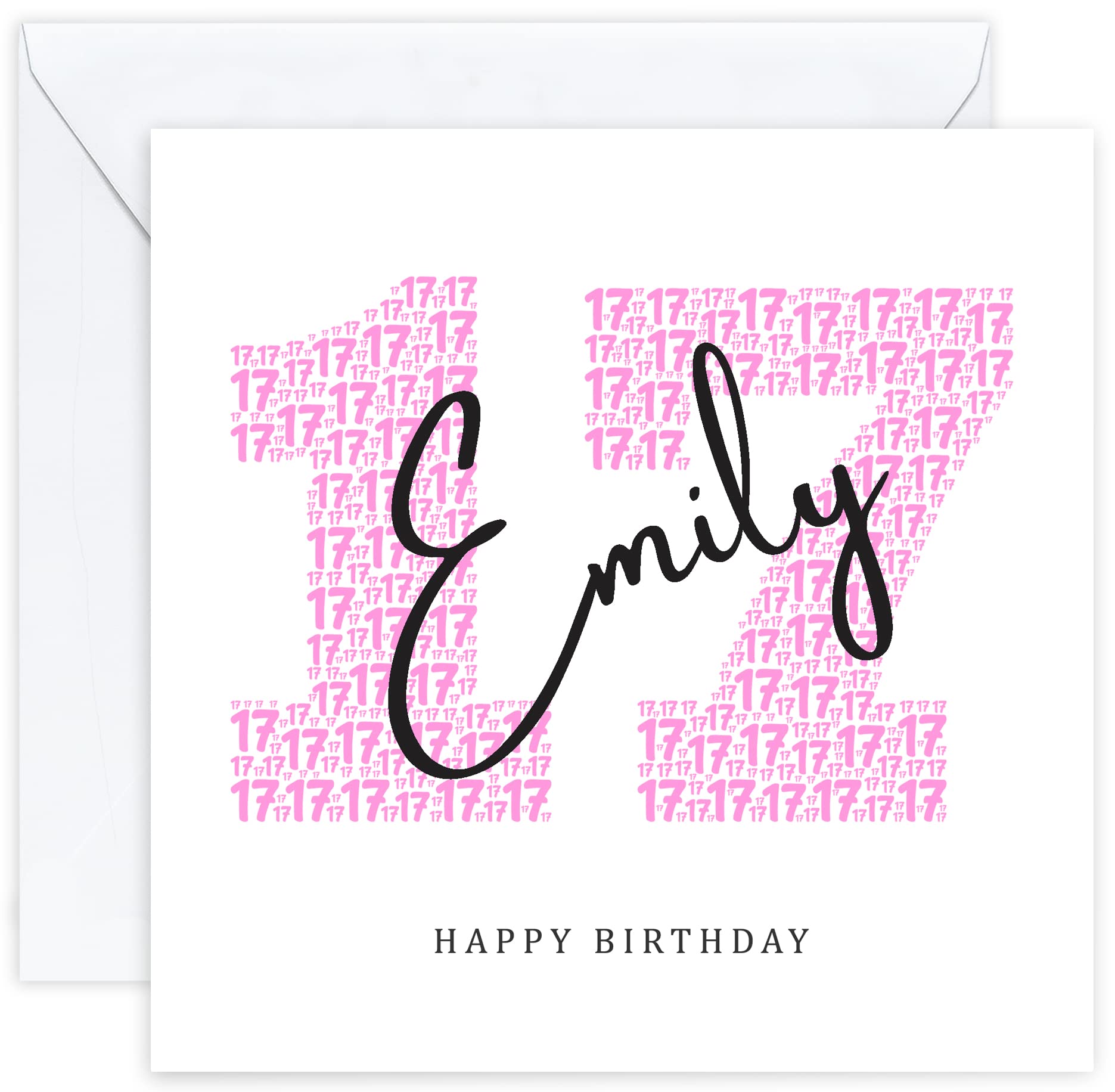 Personalised 17th Birthday Card - Seventeenth Birthday Card for Seventeen 17 Year Old Girls Daughter Granddaughter Niece Sister Her (Age 17)