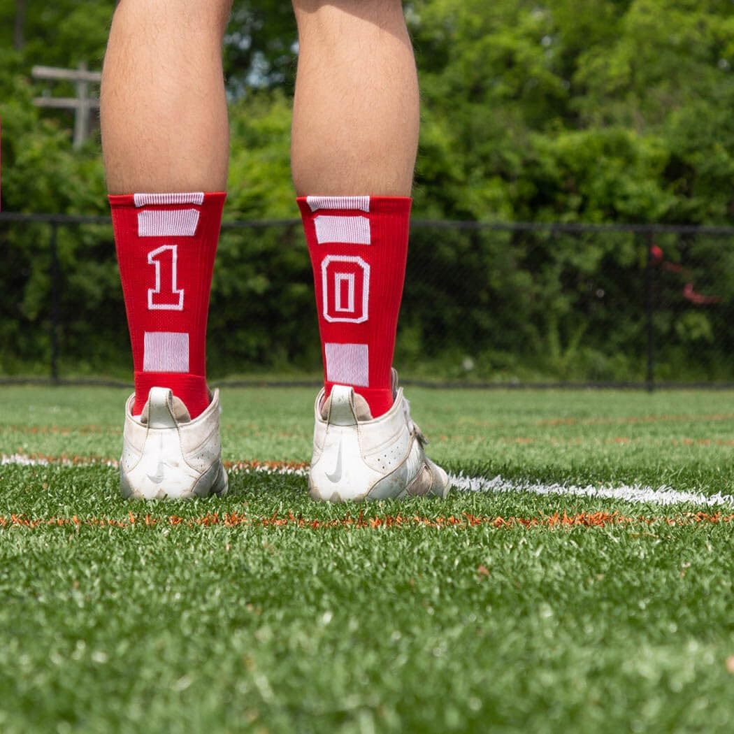 ChalkTalkSPORTS Custom Team Number Socks | Youth & Adult Athletic Performance Socks | Red Number Socks | Choose Your Number - Image 8