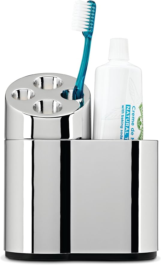 simplehuman Chromed Steel Oval Toothbrush Holder Amazon.co.uk Home