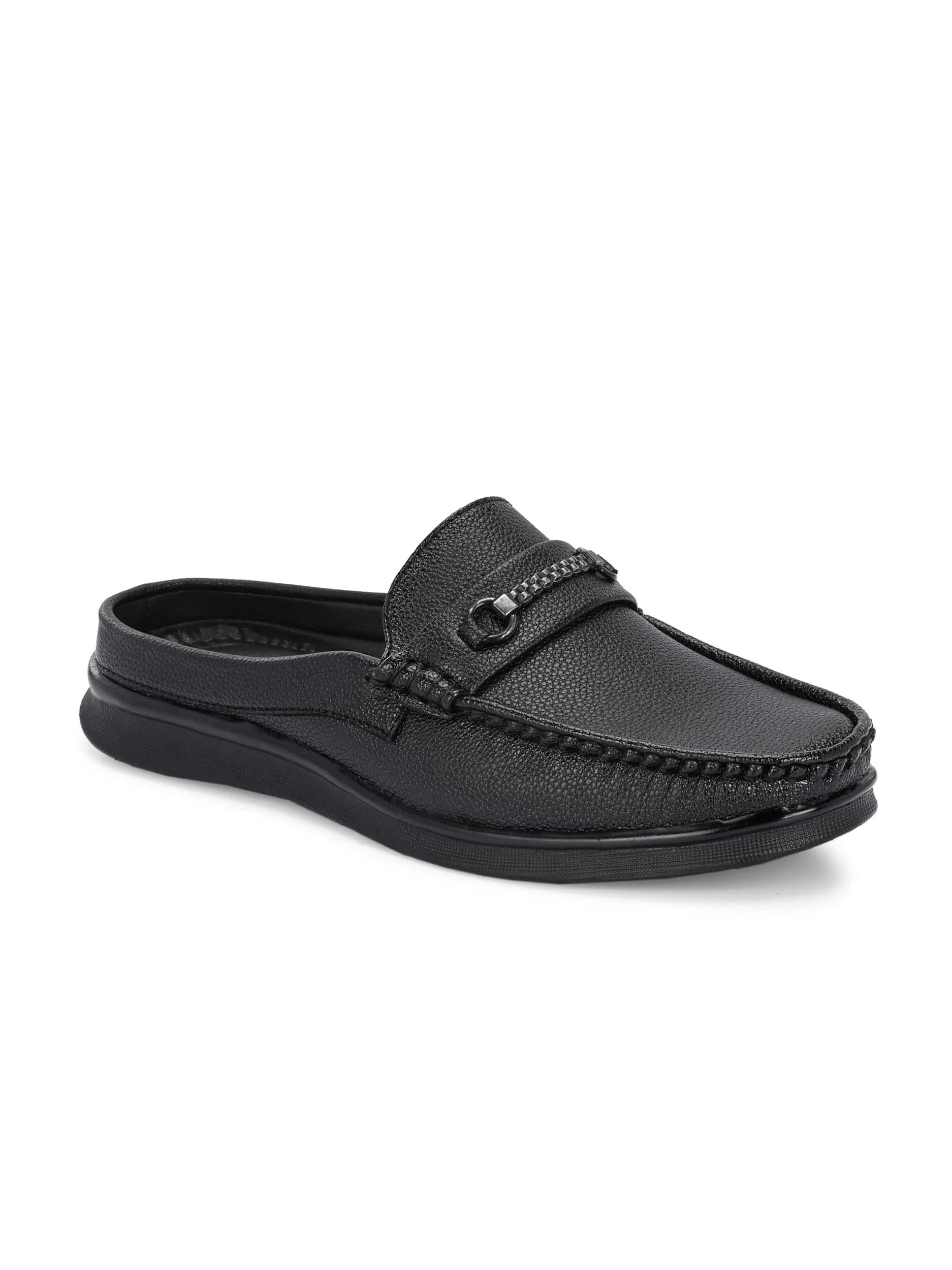 AADI Mens Black Synthetic Leathe Half Back Open Backless Comfortable Clogs, Slip On Casual Shoes Mules (B0D9QVZW8P) Amazon Price History, Amazon Price Tracker