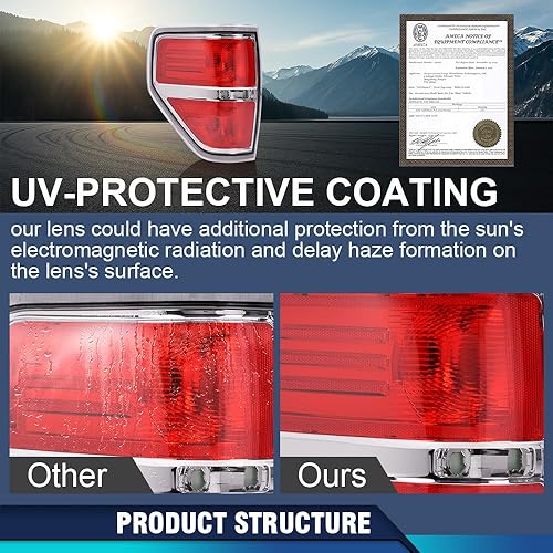 Miniatura 2 de PIT66 Luces traseras, compatibles con Ford F150 09-14 (no compatible con modelos Flareside), 2 puertas, cabina regular, 4 puertas, cabina extra,